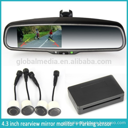 4.3inch high brightness monitor with backup camera display car rearview mirror